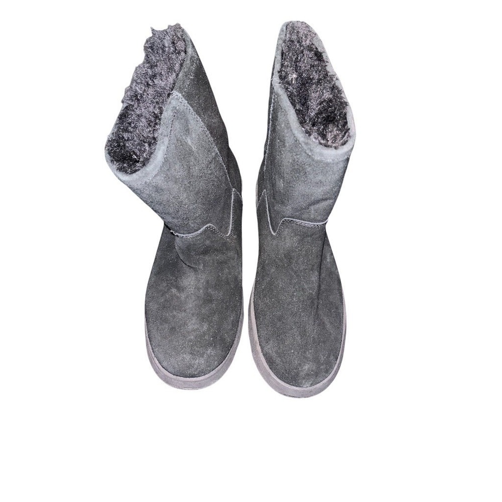 Time and Tru Winter Boots Womens Size 8 Gray Mid-Calf Lined Pull On gray suede